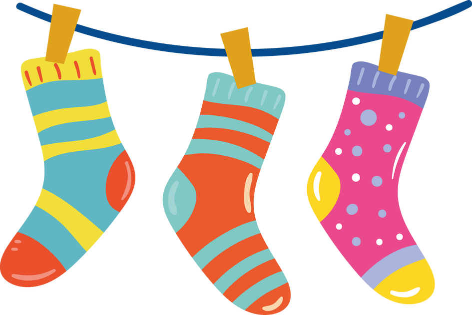 socks multicolor hanging